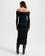 Robe midi Tinette à épaules dénudées