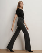 Jean large slim avec strass Crosbie