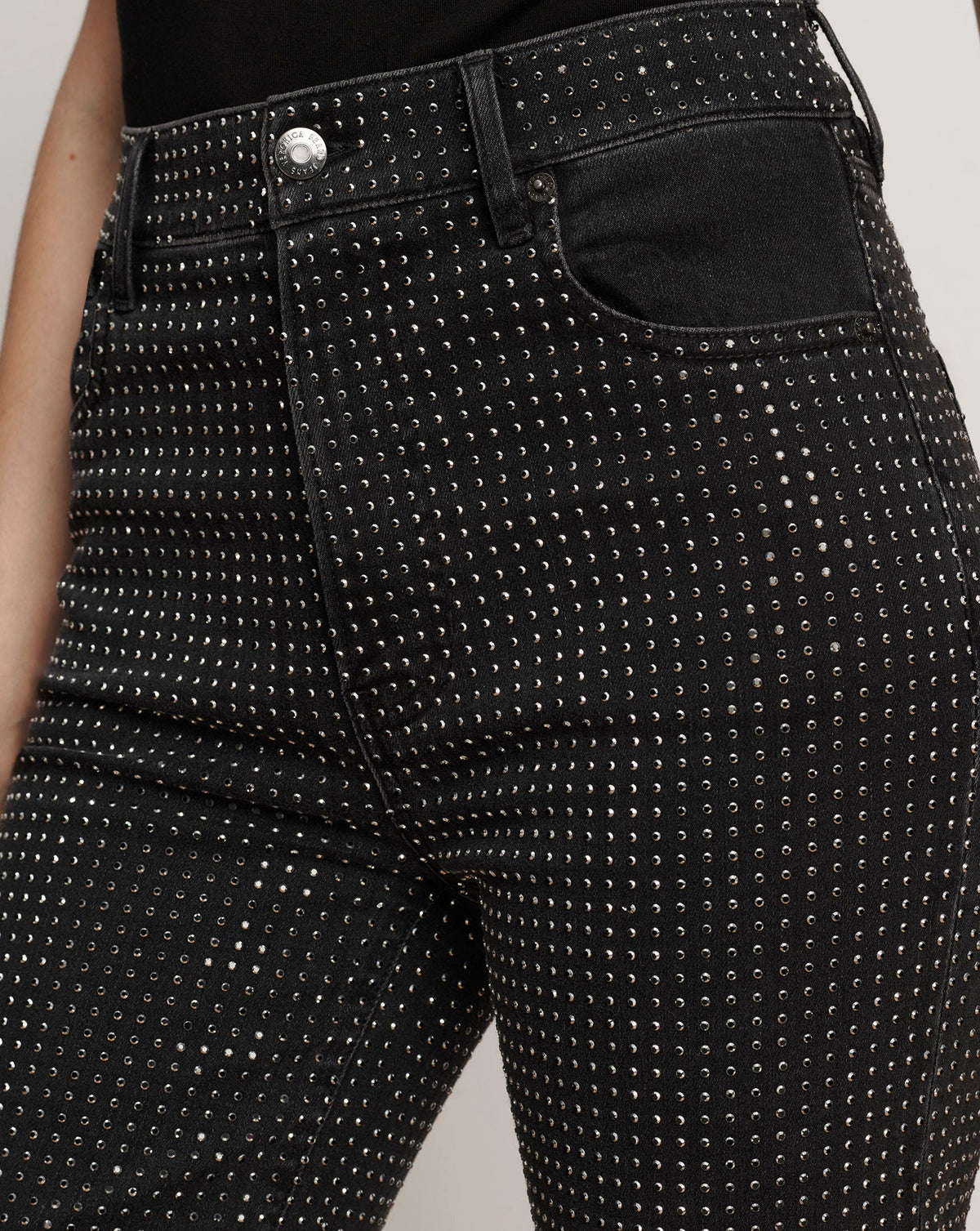 Jean large slim avec strass Crosbie