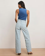 Taylor Embroidered Wide-Leg Jean