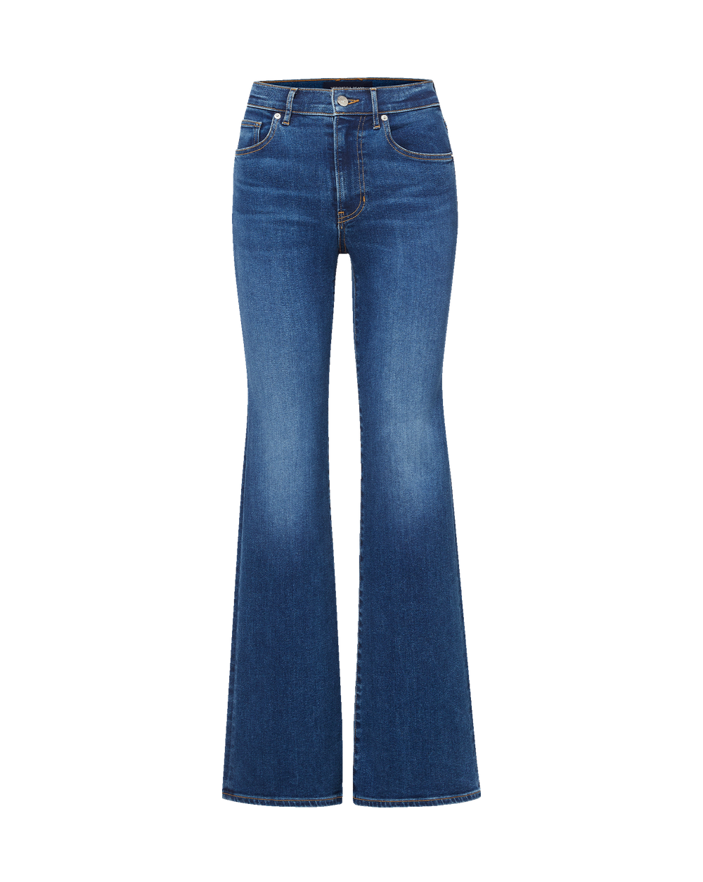 Jean Crosbie à taille mi-haute, coupe étroite et jambe large