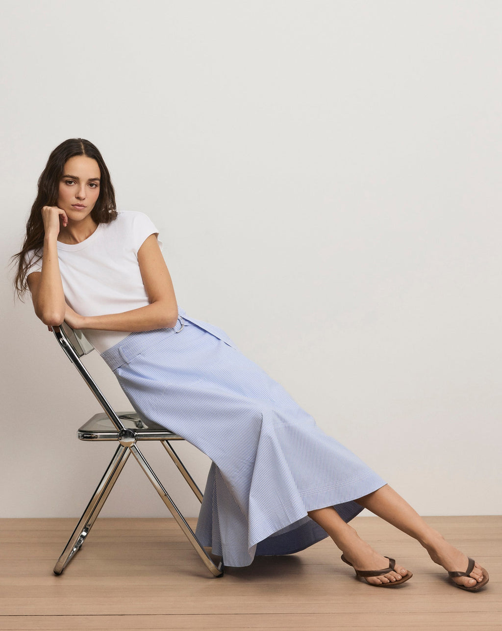 Robe midi Belmar en matières mélangées