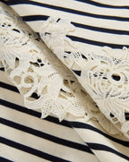 Mini-robe Rhue à ourlet en dentelle rayé