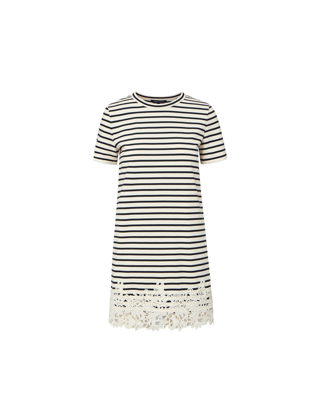 Mini-robe Rhue à ourlet en dentelle rayé