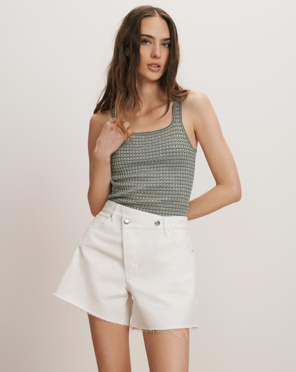 Short en jean Ellis à taille croisée