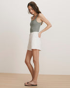 Short en jean Ellis à taille croisée