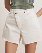 Short en jean Ellis à taille croisée
