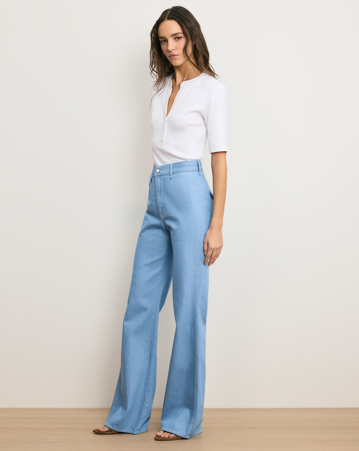 Crosbie Flap-Pocket Slim Wide-Leg Jean