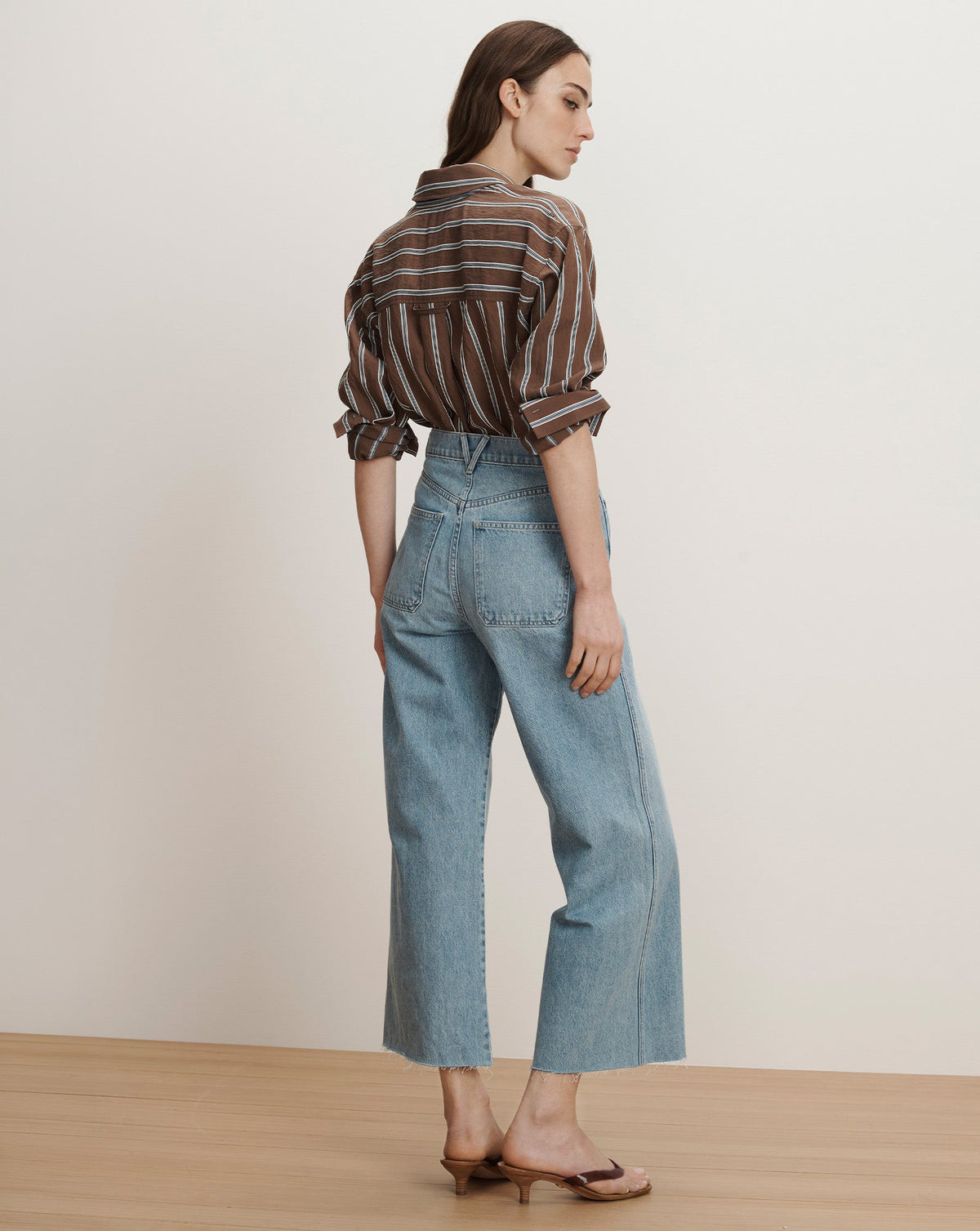Taylor Cropped Patch-Pocket Wide-Leg Jean