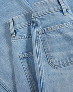 Taylor Cropped Patch-Pocket Wide-Leg Jean