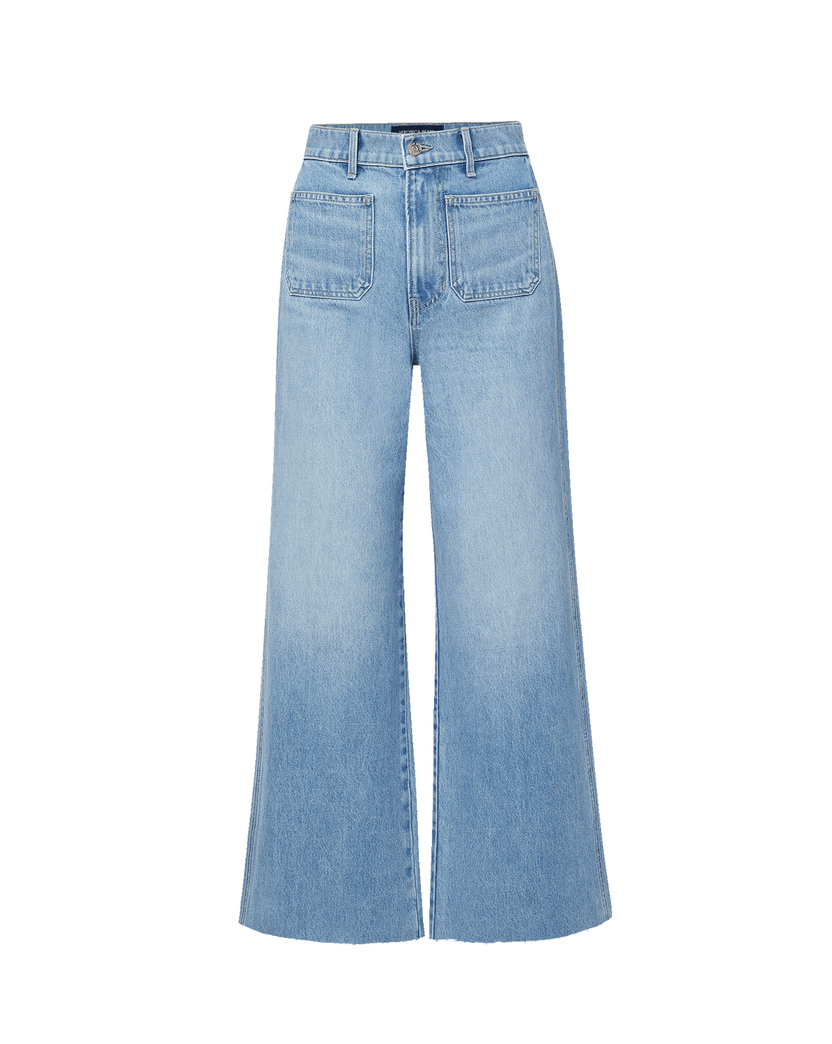 Taylor Cropped Patch-Pocket Wide-Leg Jean