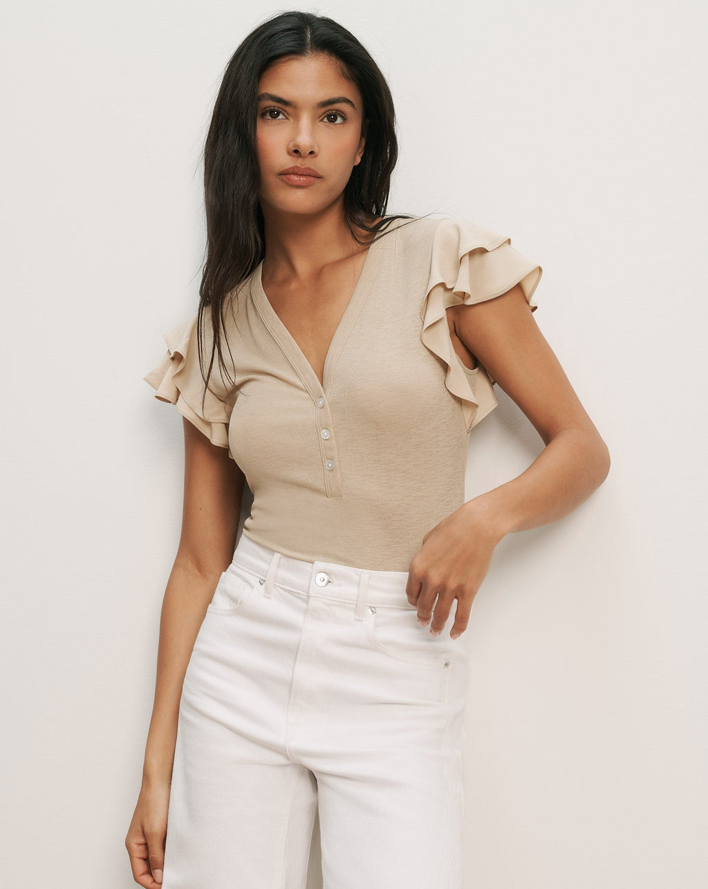 Aphrodite Mixed-Media Top - Famous | Online Store