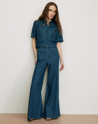 Digby Wide-Leg Chambray Pant