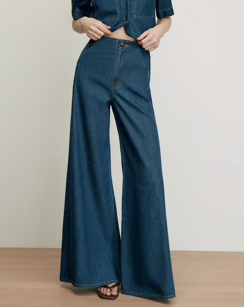 Pantalon large en chambray Digby