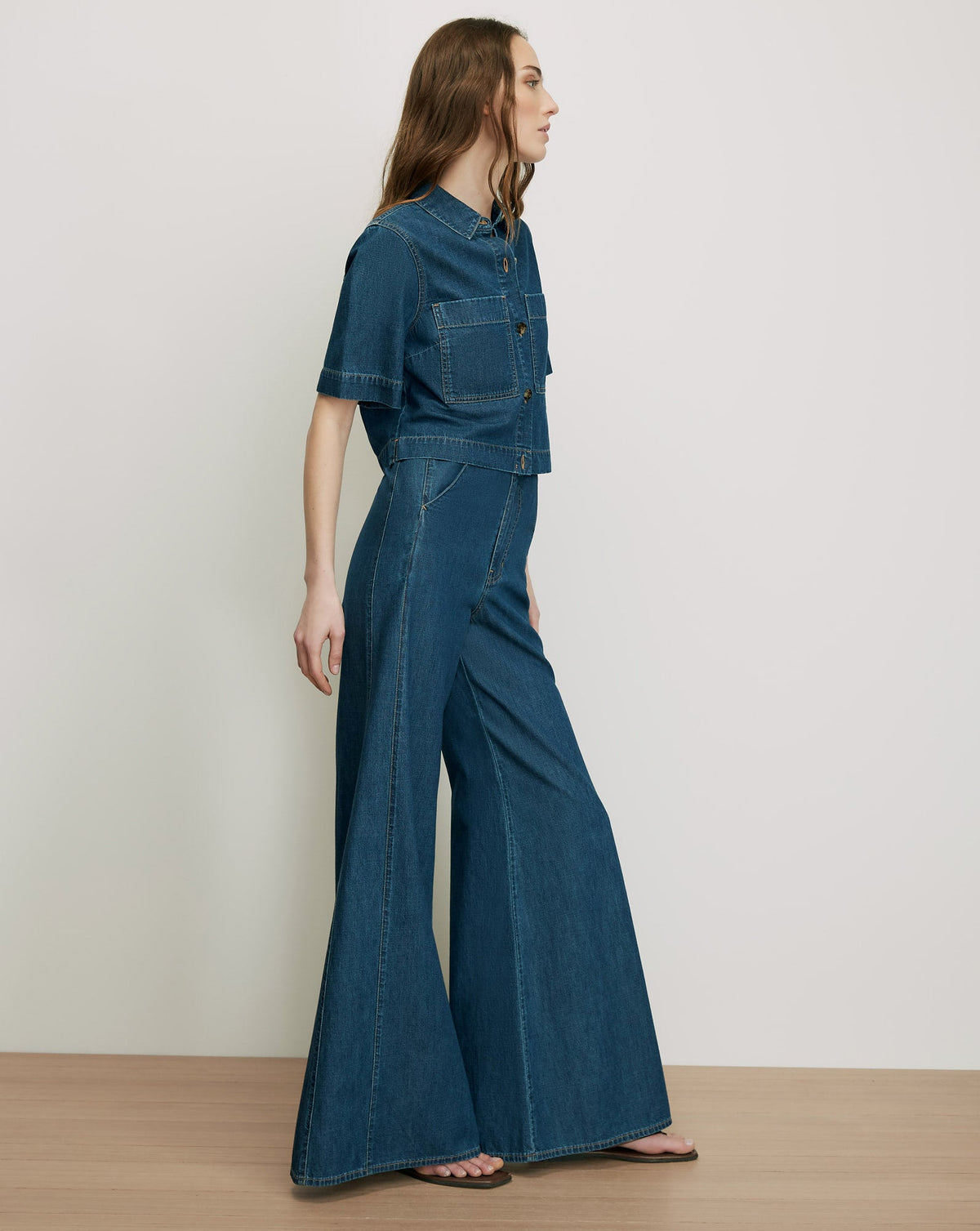 Digby Wide-Leg Chambray Pant