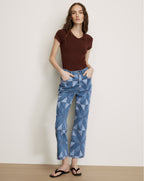 Dylan Quilt-Print Straight-Leg Jean