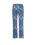 Dylan Quilt-Print Straight-Leg Jean