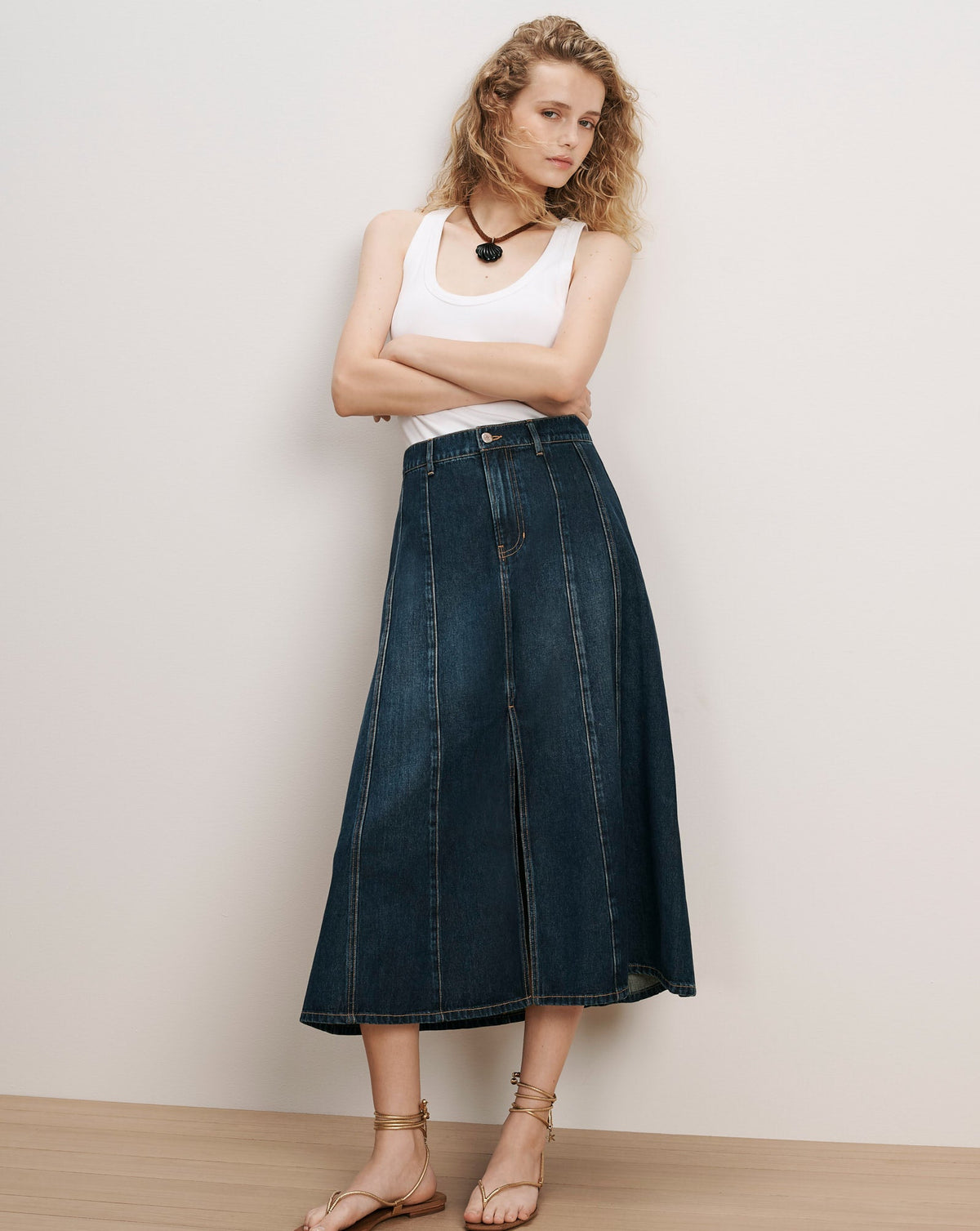 Nasreen Denim Midi Skirt