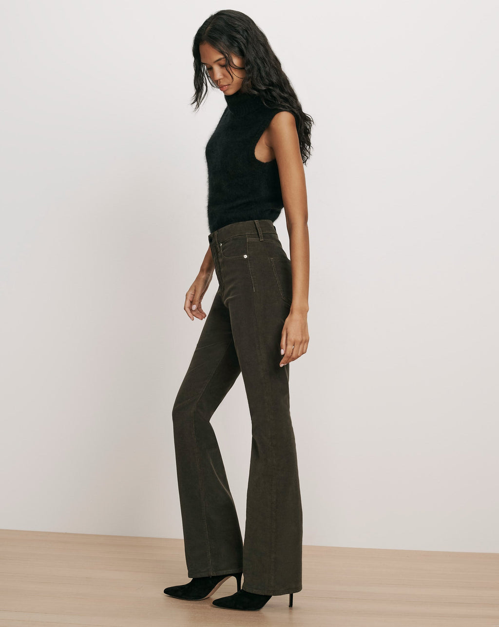Pantalon bootcut en velours côtelé Cameron