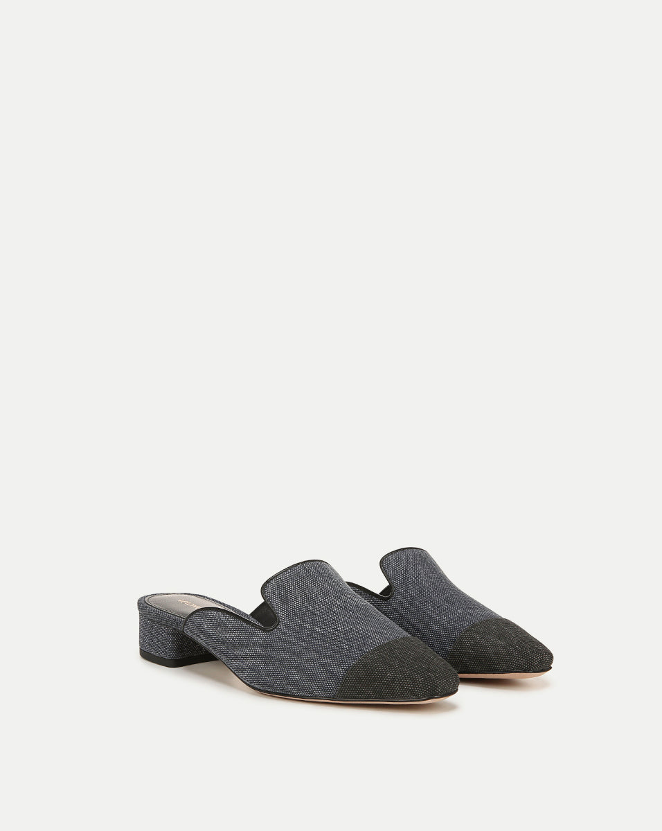Mule à bout renforcé en denim Cécile