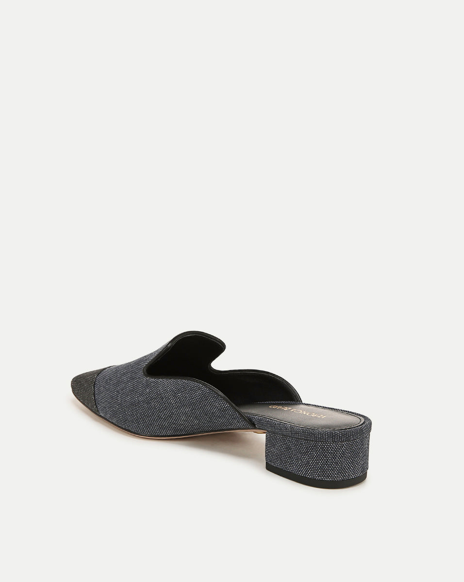 Mule à bout renforcé en denim Cécile