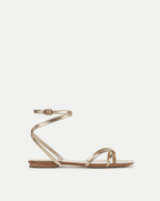 Allegra Metallic Ankle-Wrap Sandal - Famous | Online Store