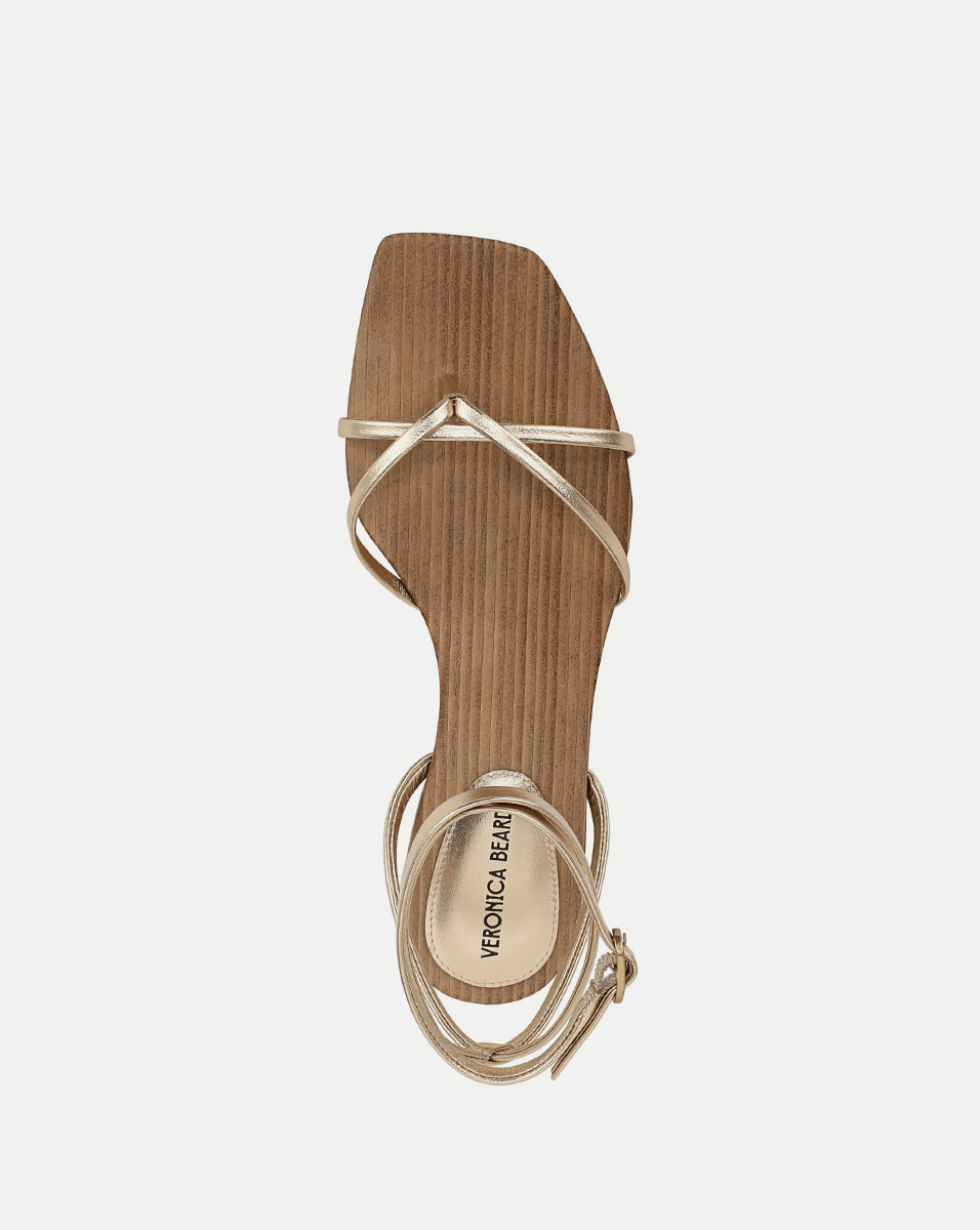 Allegra Metallic Ankle-Wrap Sandal - Famous | Online Store