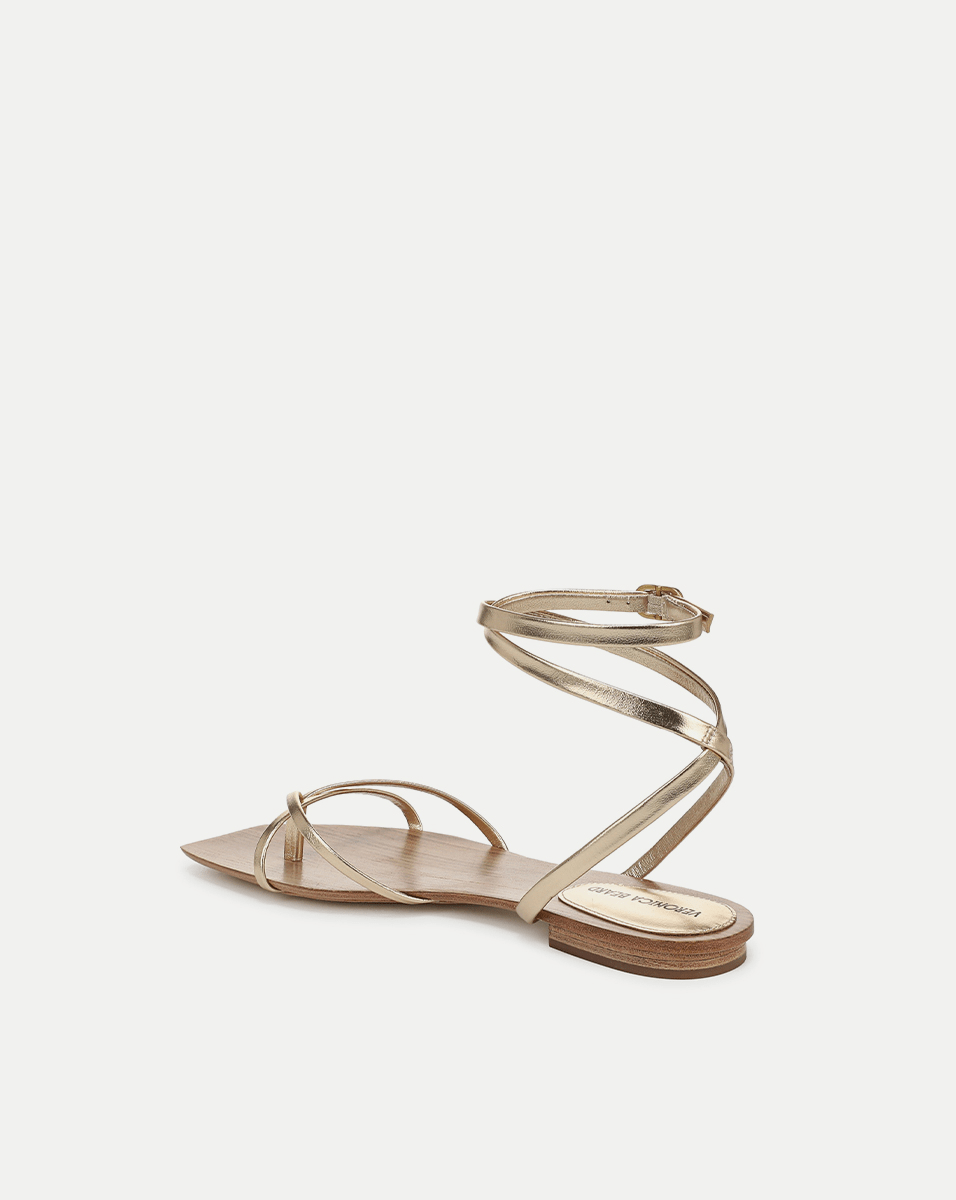 Allegra Metallic Ankle-Wrap Sandal - Famous | Online Store
