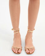 Allegra Metallic Ankle-Wrap Sandal - Famous | Online Store