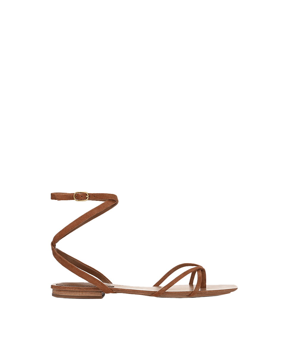 Allegra Suede Ankle-Wrap Sandal