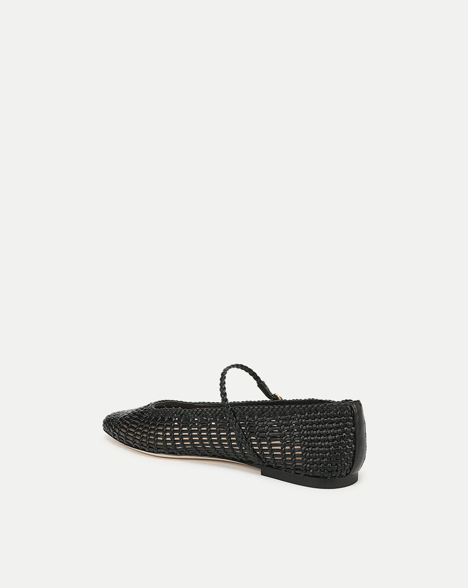 Ellie Woven-Leather Flat