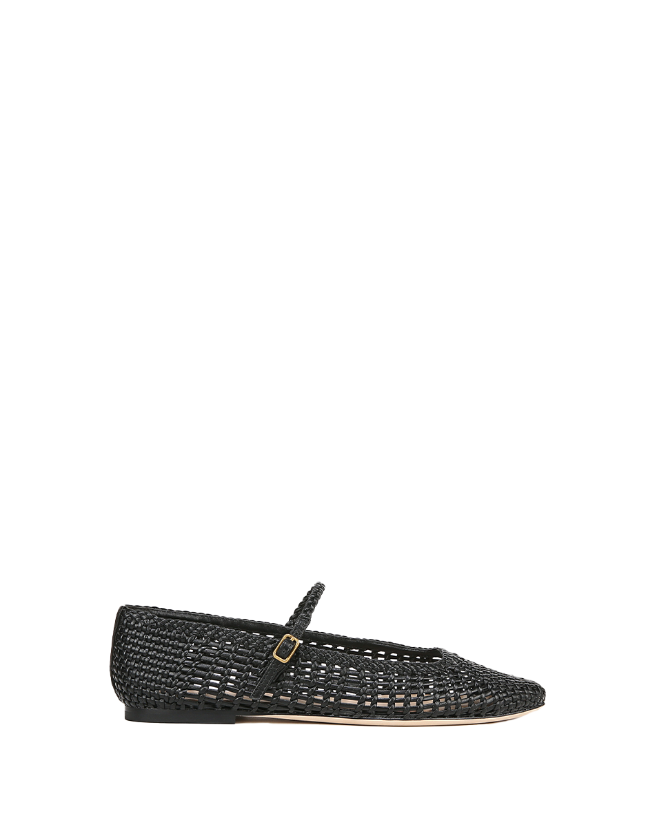 Ellie Woven-Leather Flat