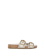 Prue Croc-Embossed Buckle Sandal