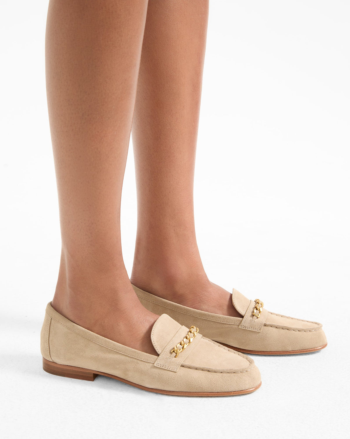 Mocassin Penny en suède à chaîne
