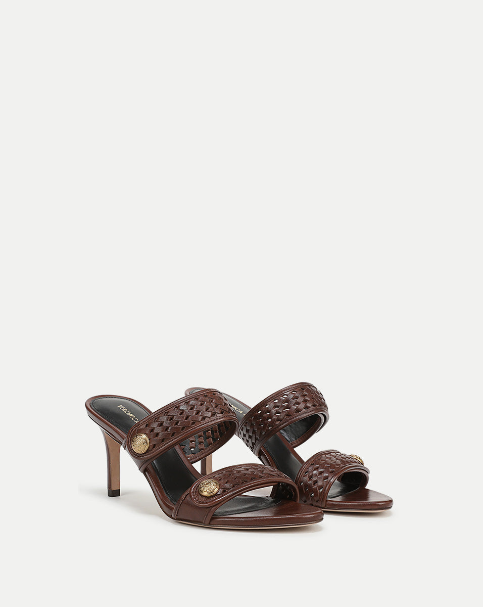 Sona — Sandales tissées à talon