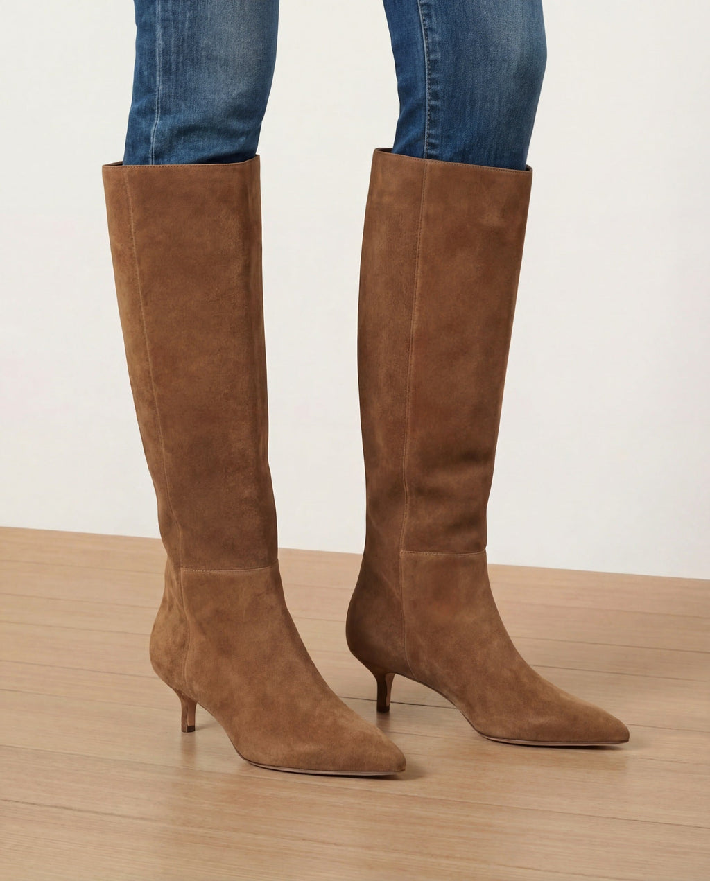 Bottes Lisa à petit talon | Mollet large