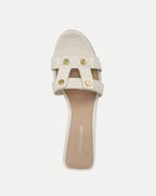 Via Croc-Embossed Mid-Heel Sandal
