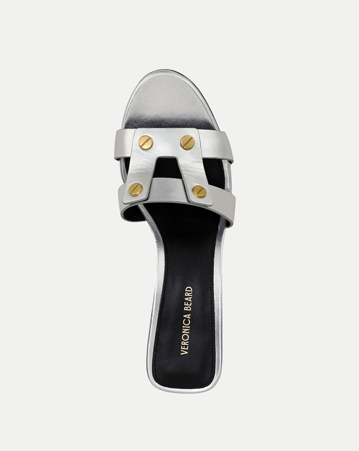 Via Silver Mid-Heel Sandal