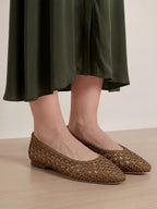 Cienna ballerines tissées en satin