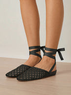 Mules en satin tissé Malia