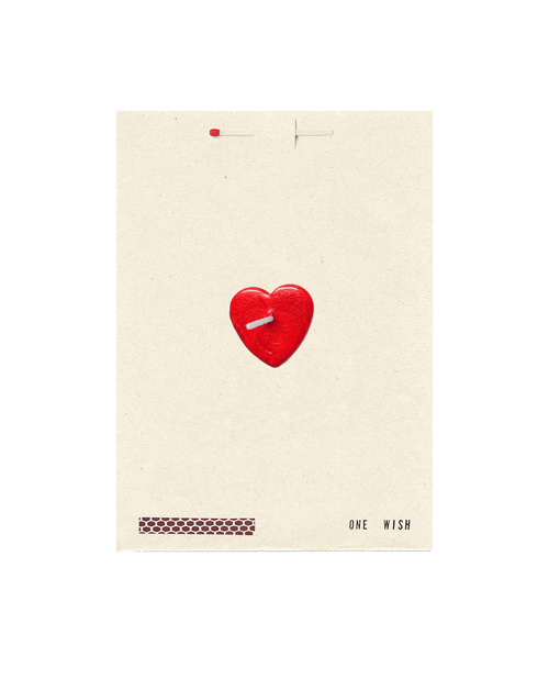 Red Heart Wish Card