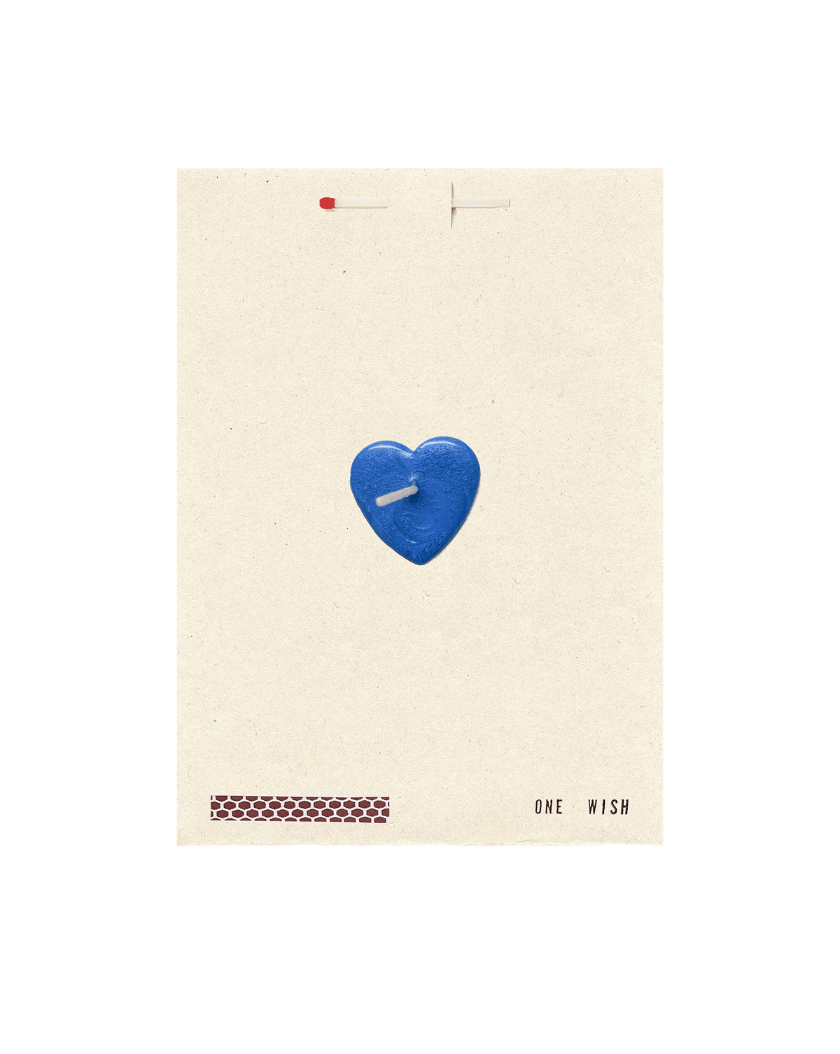 Blue Heart Wish Card