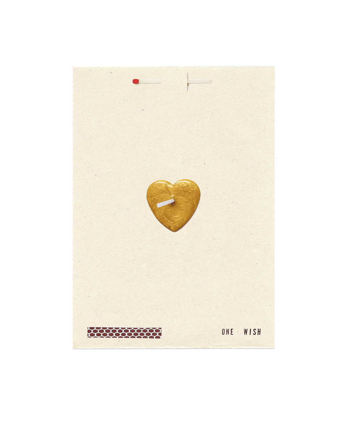 Gold Heart Wish Card