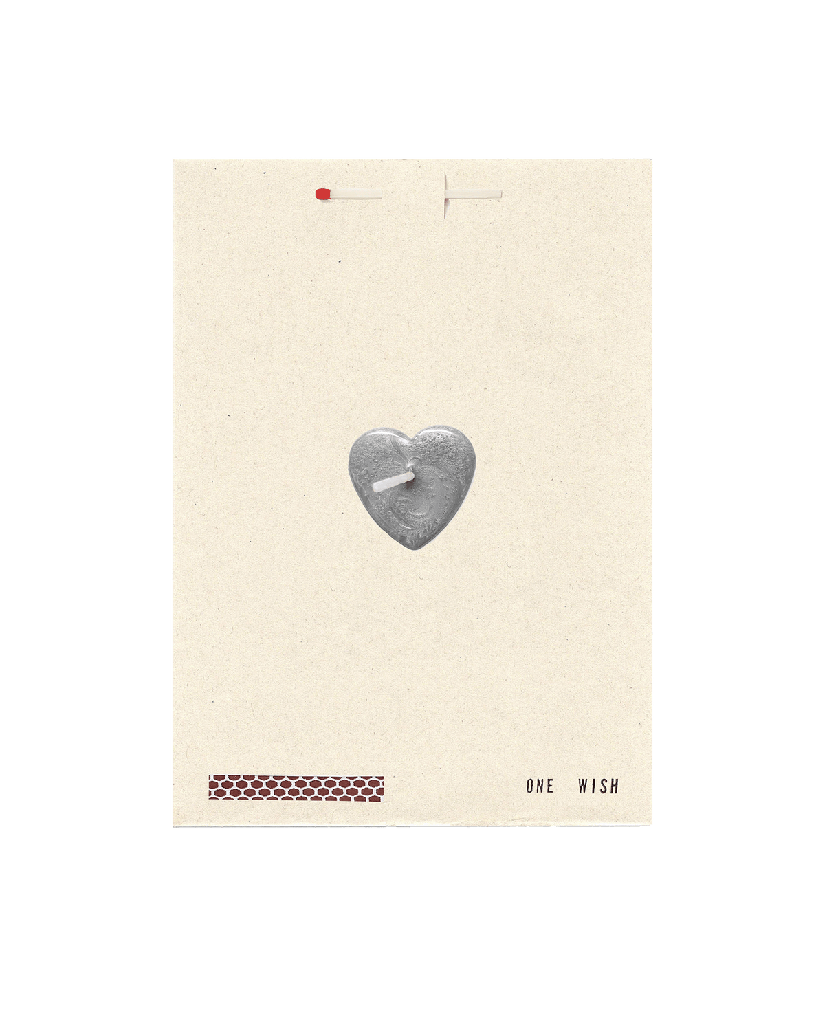 Silver Heart Wish Card