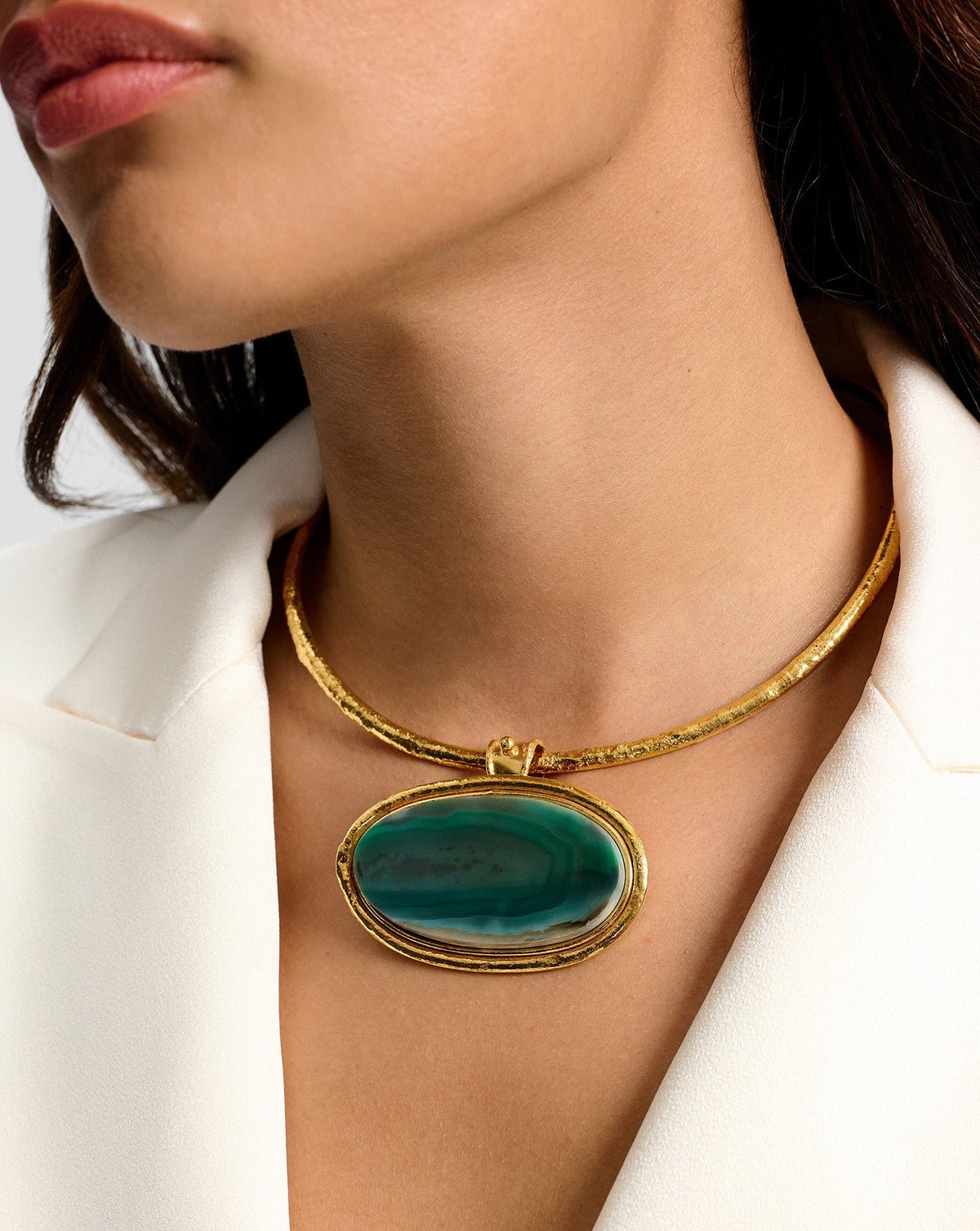 Collier Dakota en agate verte