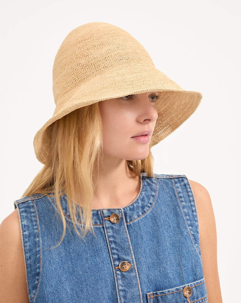 Chapeau cloche en paille Teagan Raffia