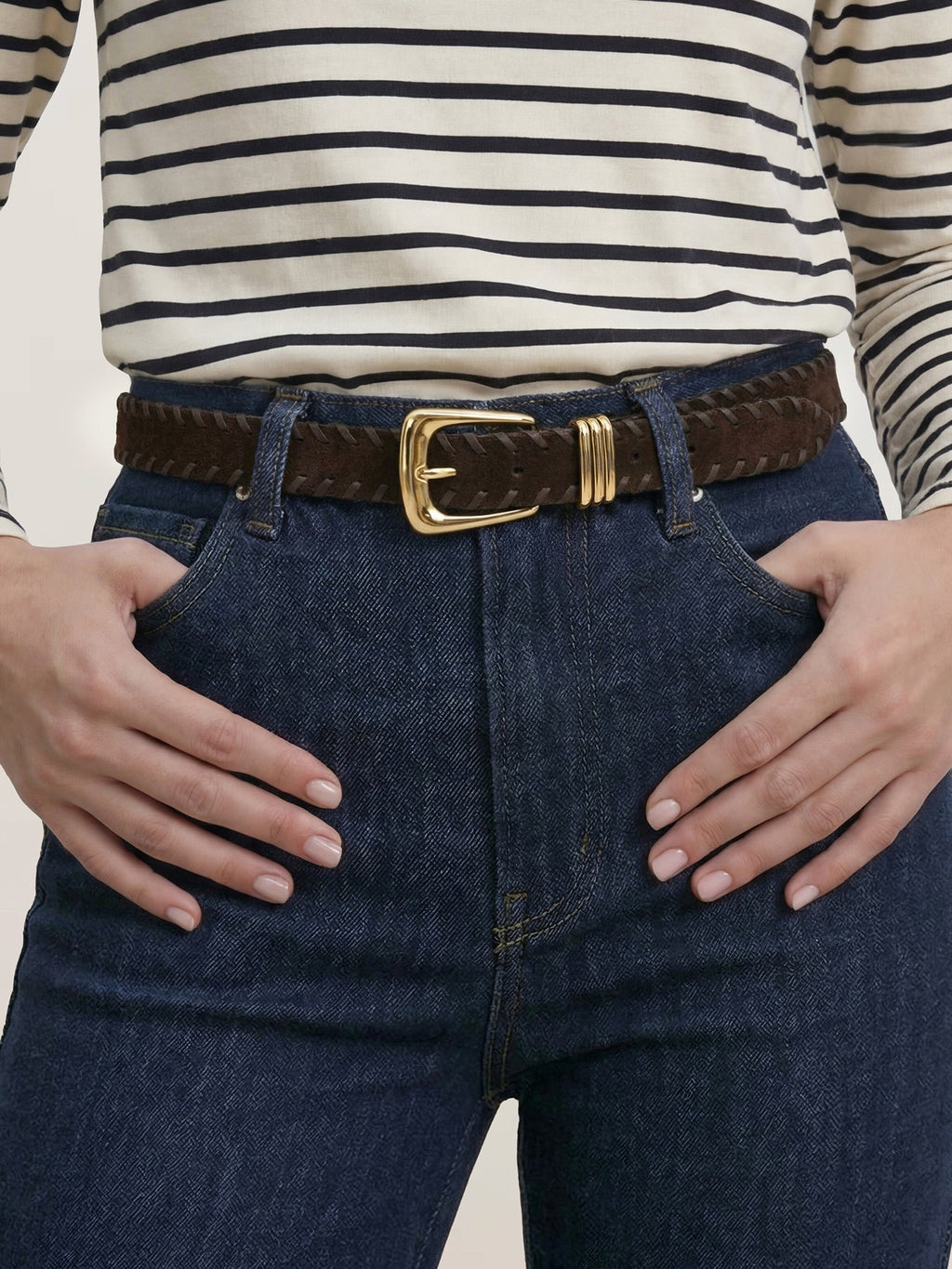Arch Suede Whipstitch Belt