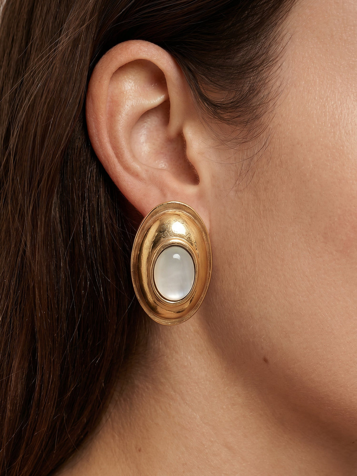Cat's Eye Cabochon Earring