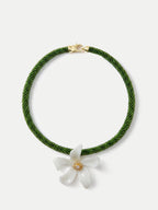 Flower Pendant Beaded Necklace