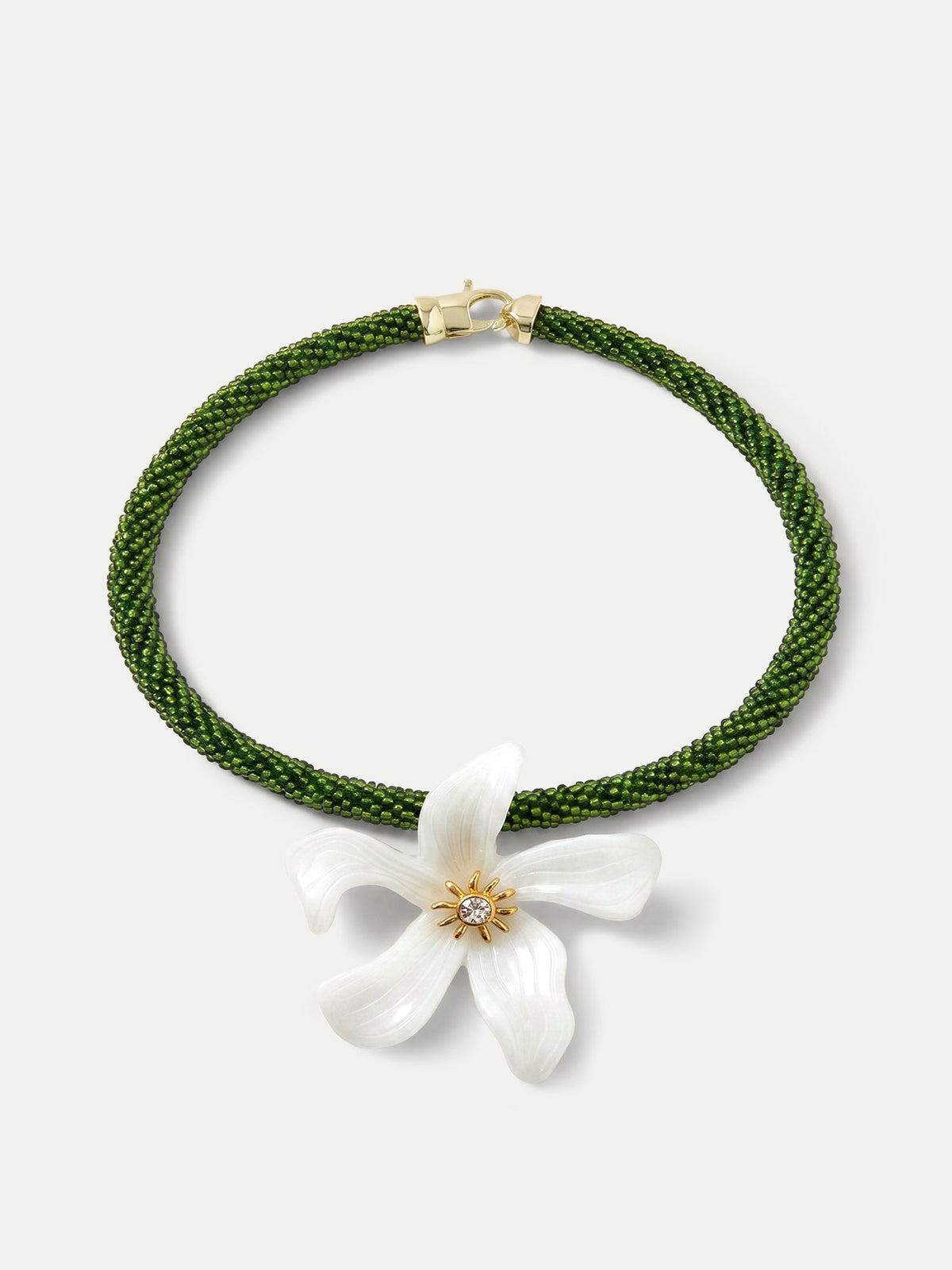 Flower Pendant Beaded Necklace